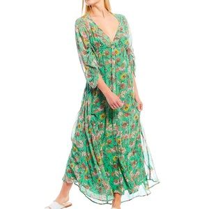 Free People Green Combo Boho dress